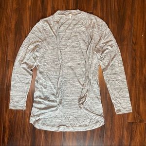 Grey Open-Front Cardigan